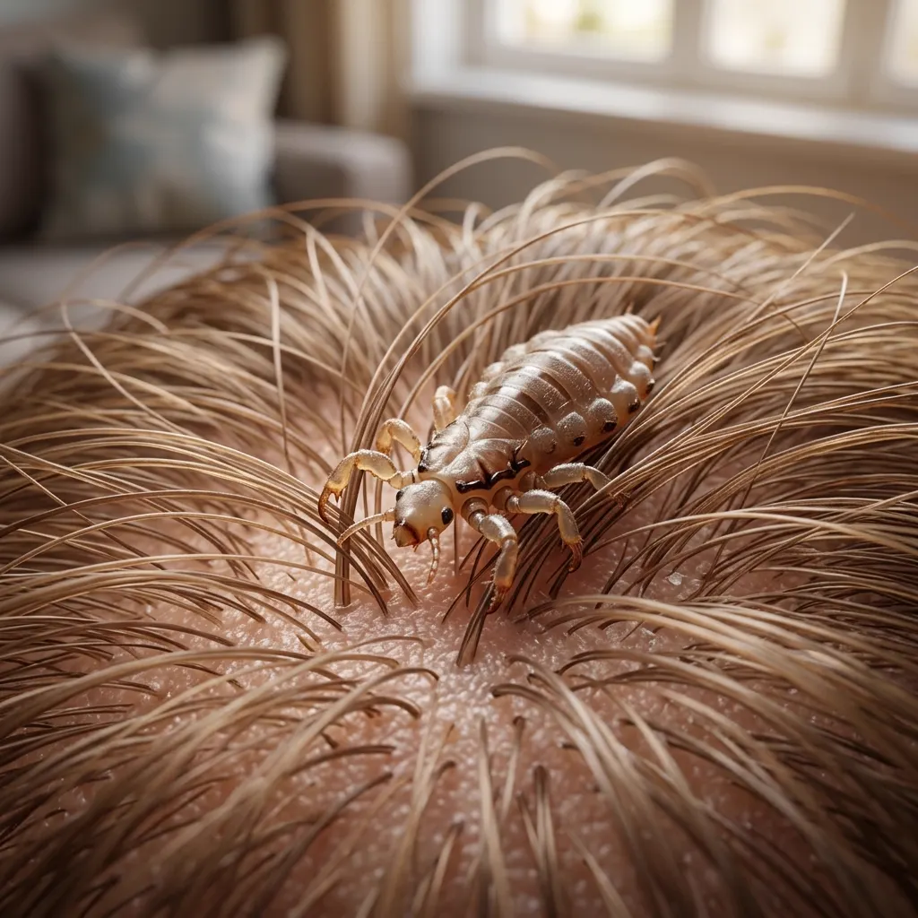 Louse in hair