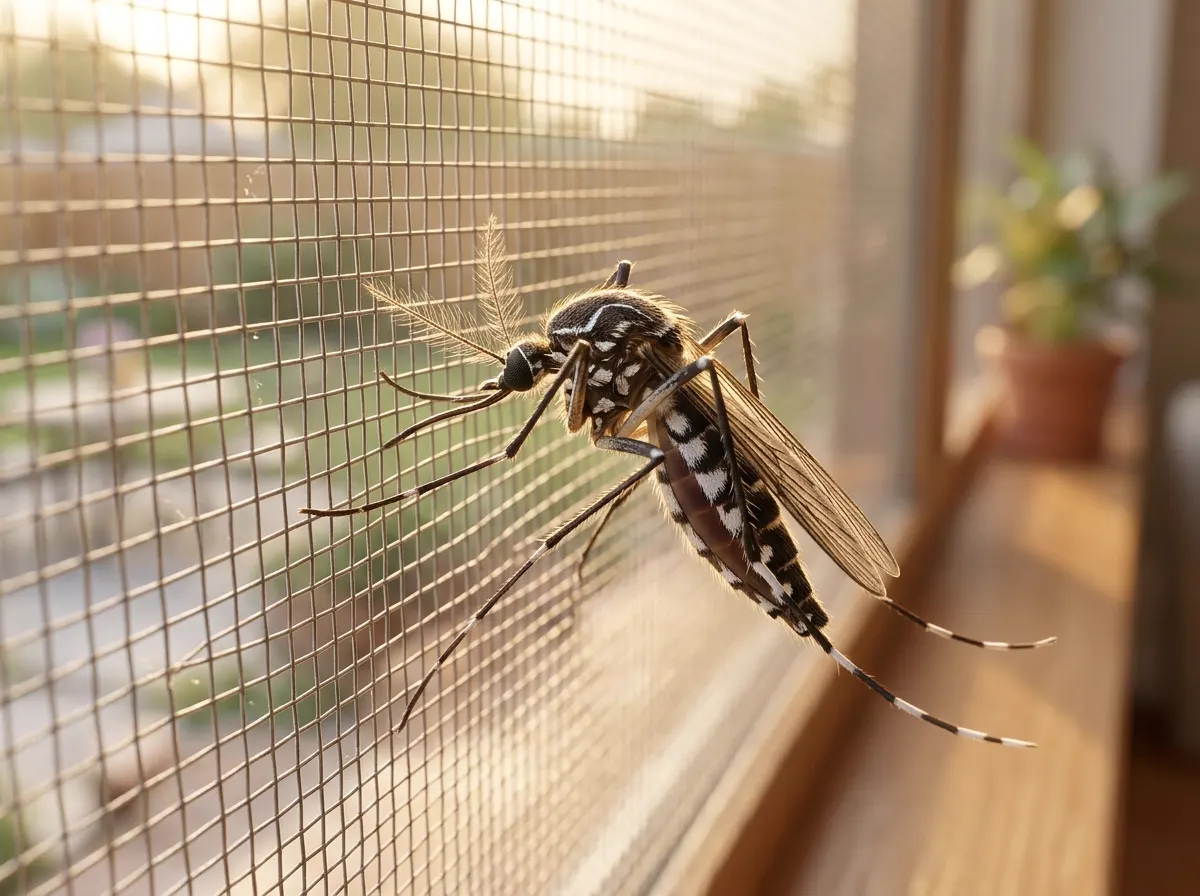 Mosquito on a window screen