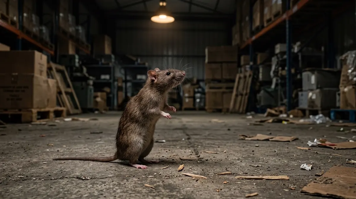 Rat in a warehouse